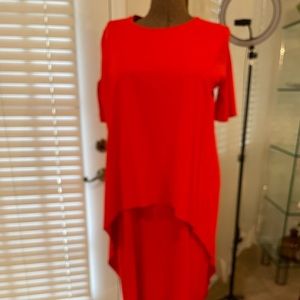 COS Vibrant Red Asymmetric Midi Dress